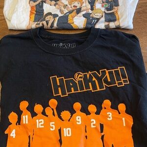 Haiku Animae Kids Black and Orange Graphic T-Shirts xs and s